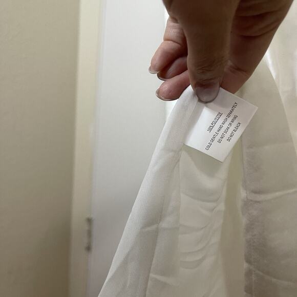 NEW! Selfie Leslie Taking Bets One Shoulder Satin Midi cutout Dress White Medium - Picture 7 of 14